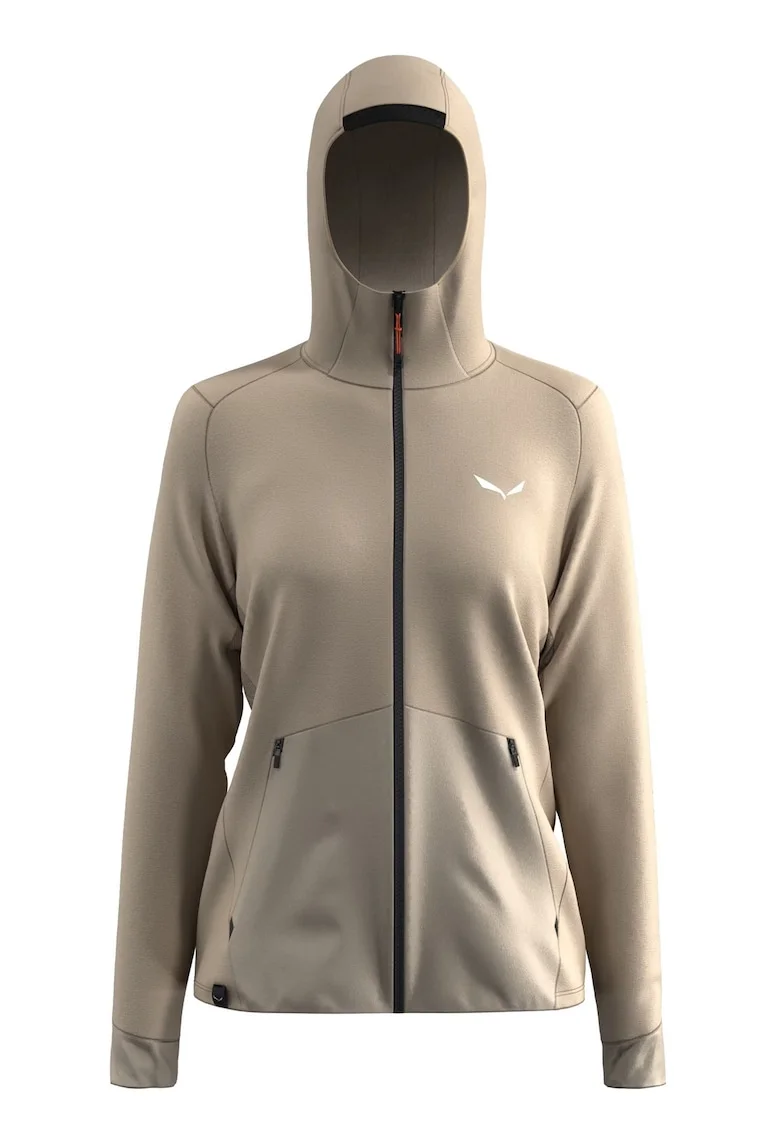 Fleece trekking dama  Puez Merino Durastretch, Bej