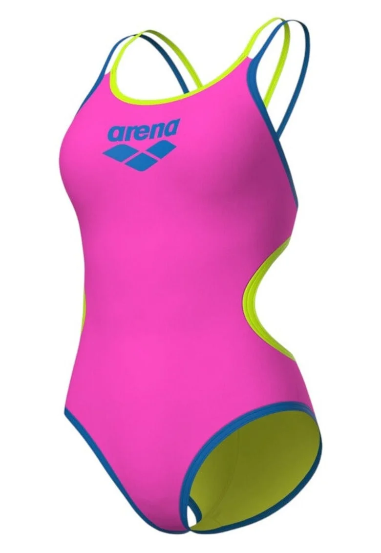 Costum inot dama  One Double Cross SS 2026, Roz/Albastru