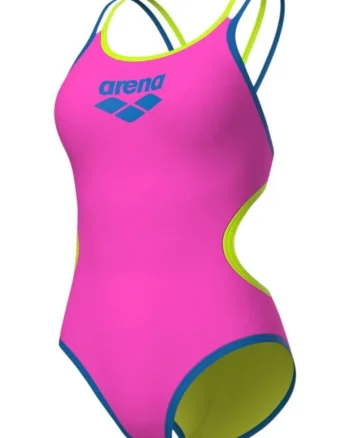 Costum inot dama  One Double Cross SS 2026, Roz/Albastru