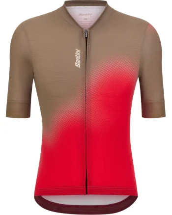 Tricou ciclism barbati  Spot SS 2025, Rosu/Maro