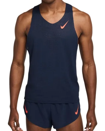 Maiou alergare barbati  AeroSwift Dri-FIT ADV SS 2025, Roz/Bleumarin