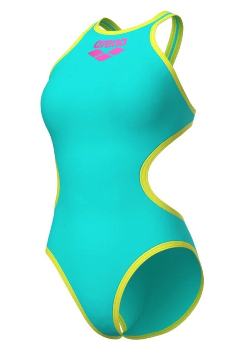 Costum baie dama  One Biglogo, Turcoaz/Verde lime