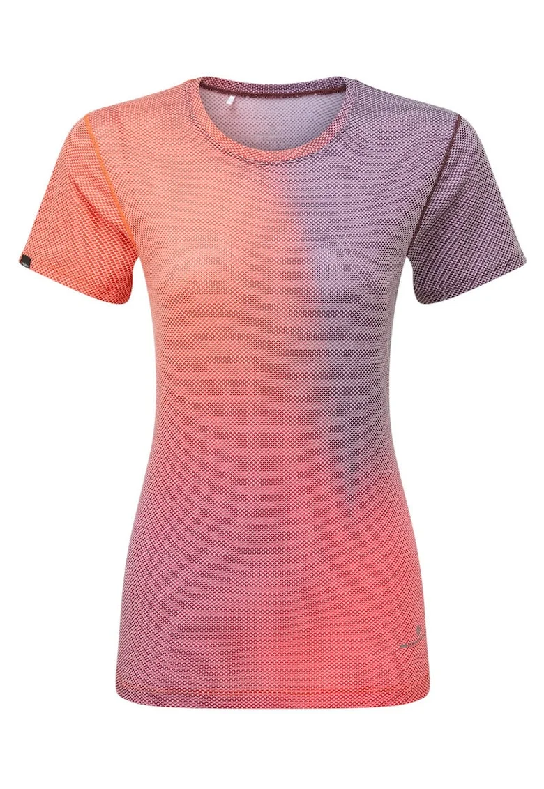 Tricou alergare dama  Tech Golden Hour Tee SS 2025, Portocaliu/Roz
