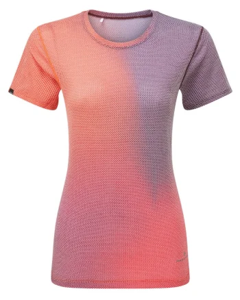 Tricou alergare dama  Tech Golden Hour Tee SS 2025, Portocaliu/Roz