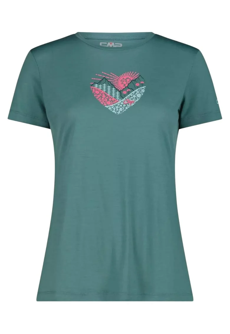 Tricou dama  32T7166 SS 2025, Turcoaz