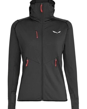 Fleece trekking dama  Agner Hybrid Polarlite Durastretch, Negru