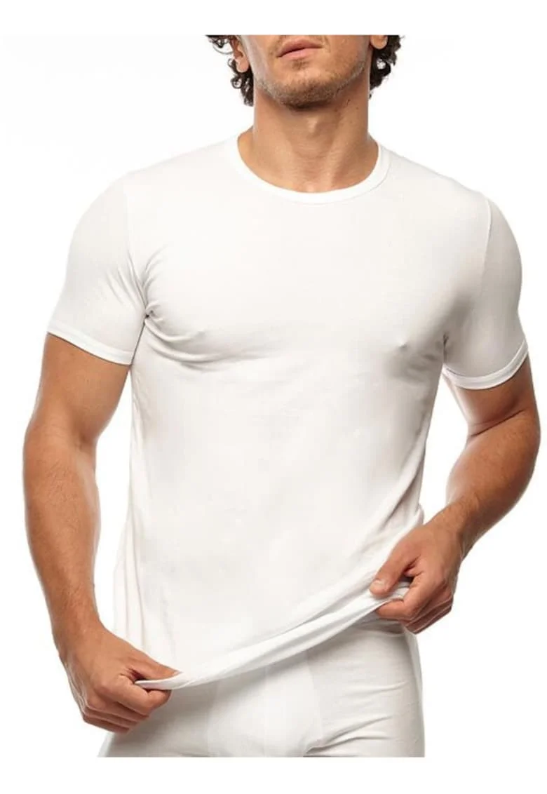 Tricou bumbac barbati decolteu rotund  GU006 0001, Alb