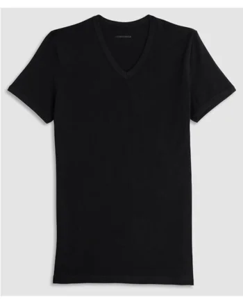 Tricou bumbac barbati cu decolteu in V  GU033 0001, Negru