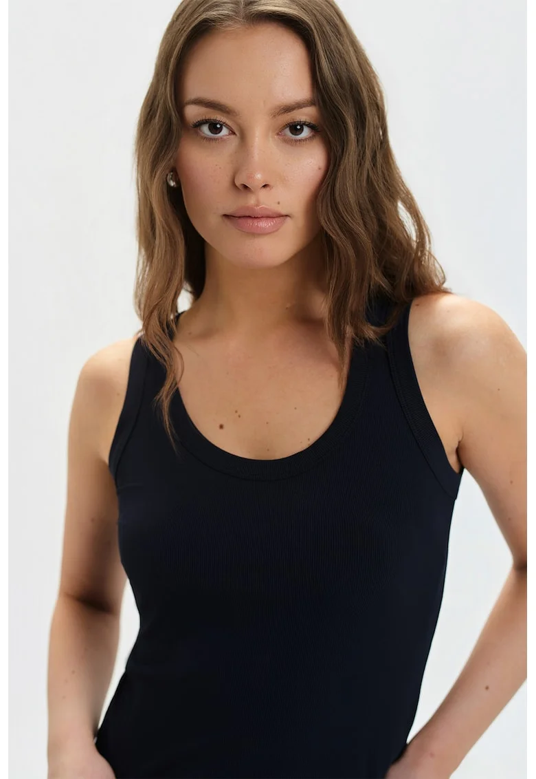 Top slim-fit, Albastru ultramarin