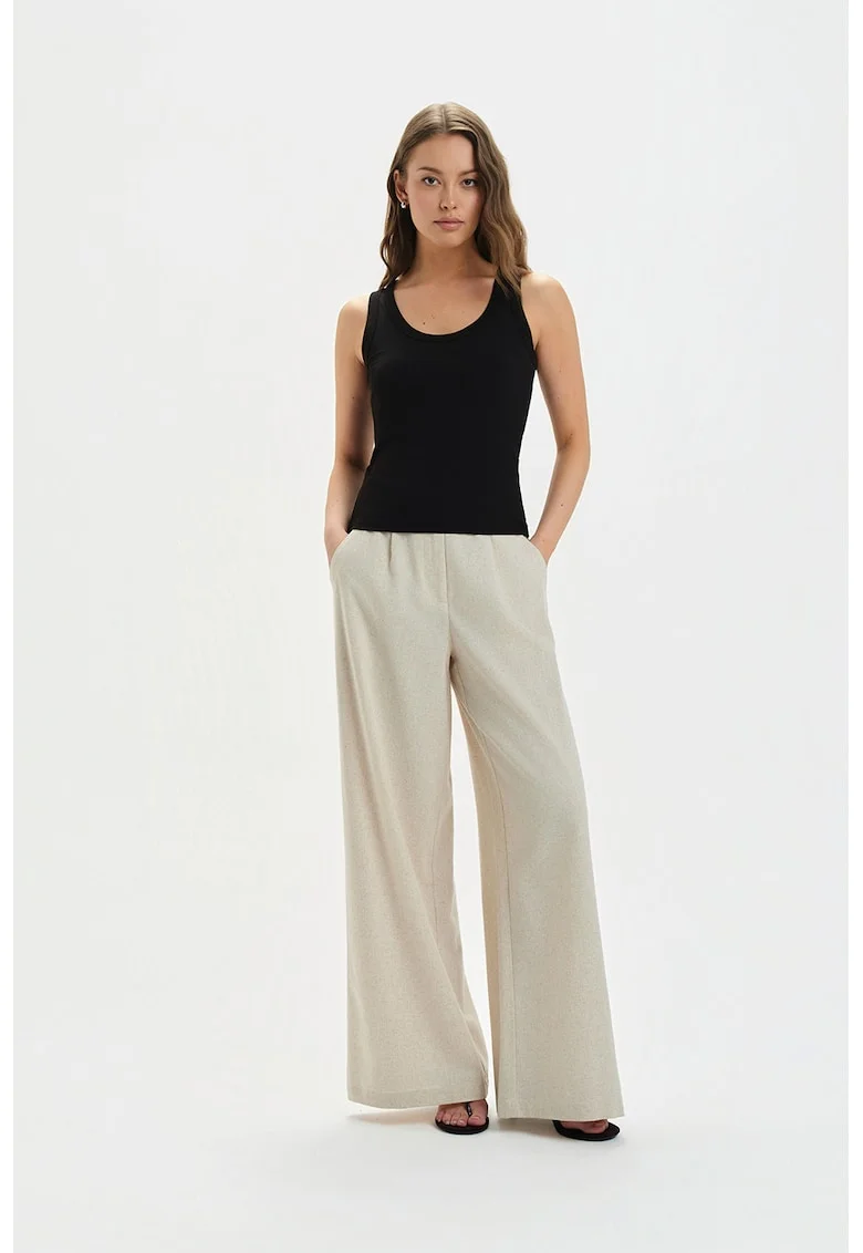 Top slim-fit, Negru