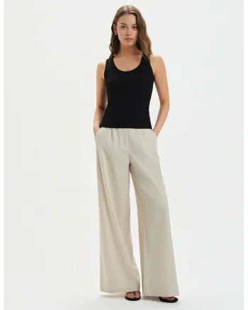 Top slim-fit, Negru