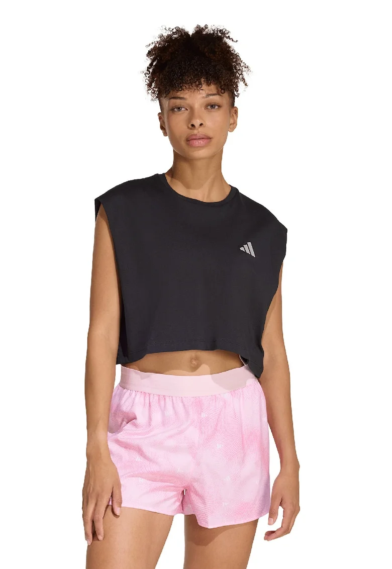 Tricou din bumbac pentru alergare, Negru