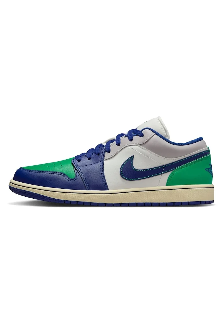 Pantofi sport  Air Jordan 1 Low, alb, piele, Albastru