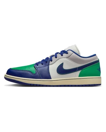 Pantofi sport  Air Jordan 1 Low, alb, piele, Albastru
