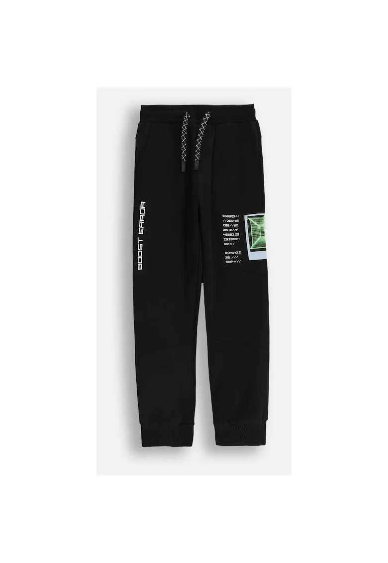 Pantaloni de trening cu talie ajustabila si imprimeu,