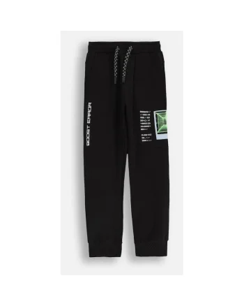 Pantaloni de trening cu talie ajustabila si imprimeu,