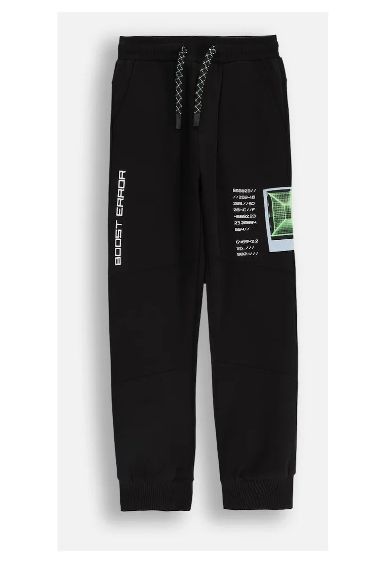 Pantaloni de trening cu talie ajustabila si imprimeu,