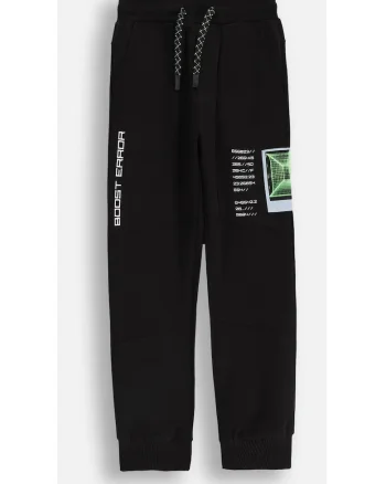 Pantaloni de trening cu talie ajustabila si imprimeu,