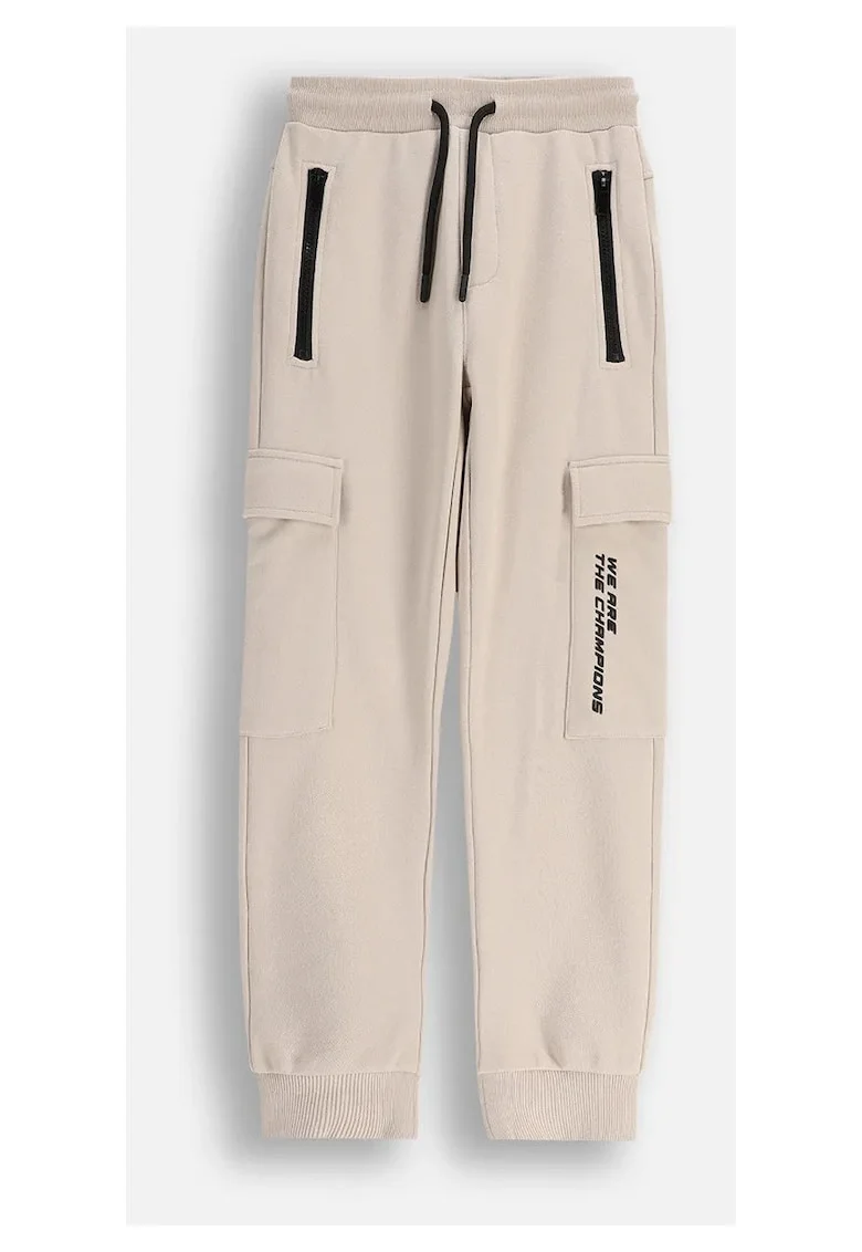 Pantaloni sport cu buzunare multiple si talie ajustabila,