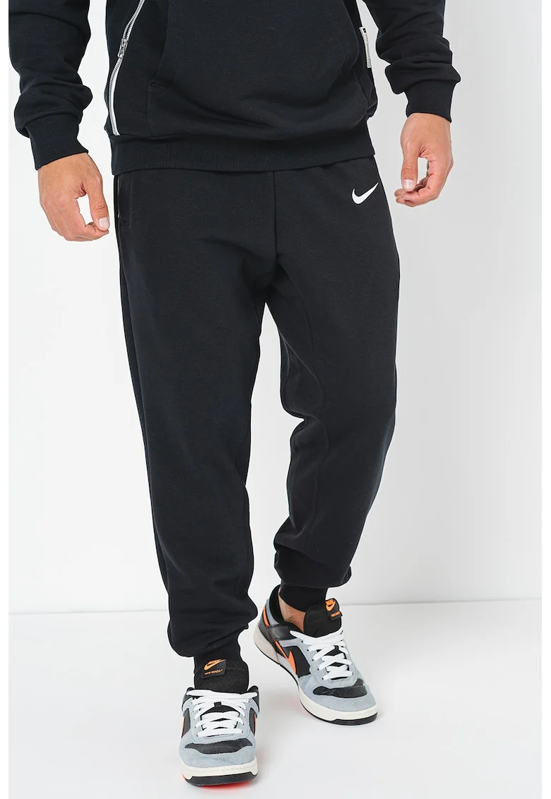 Pantaloni de trening din amestec de bumbac, pentru fotbal, Negru