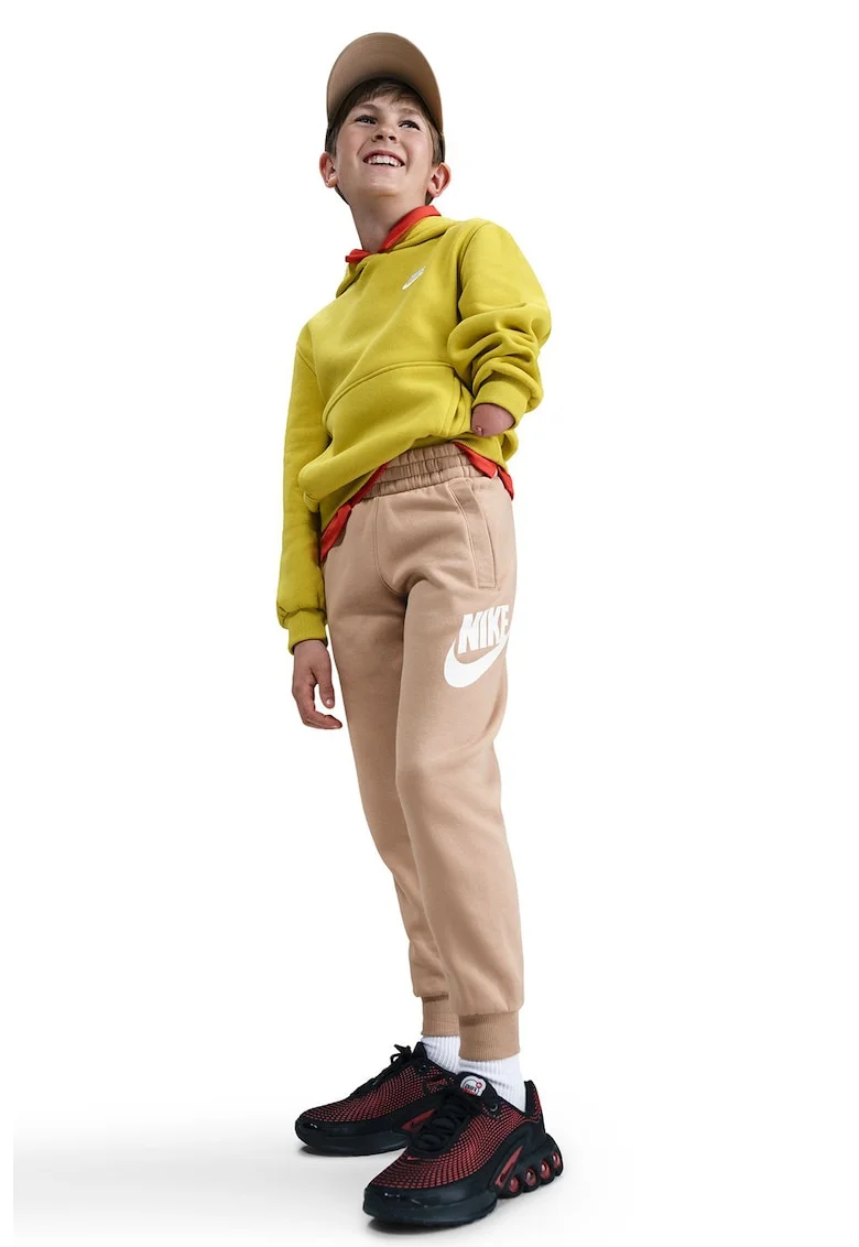 Pantaloni de trening din fleece cu logo Sportswear Club, Alb/Bej