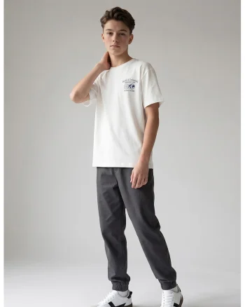 Pantaloni lejeri de trening cu buzunacer cu fermoar, Negru