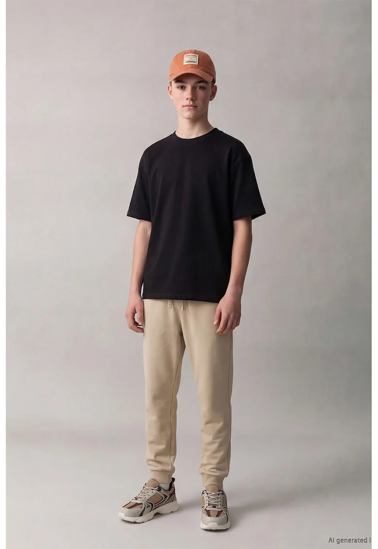 Pantaloni de trening cu buzunare oblice, Bej
