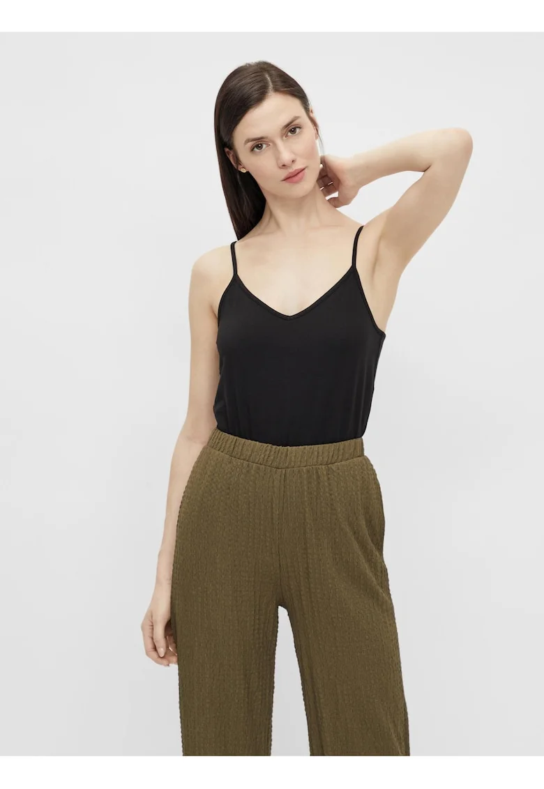 Top slim fit din amestec de bumbac