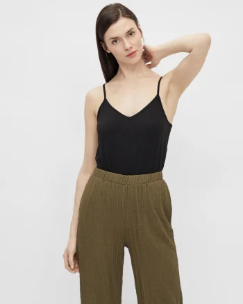 Top slim fit din amestec de bumbac