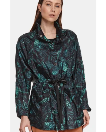Jacheta usoara cu gluga si model vegetal