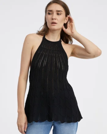 Maiou tricotat semi transparent Freja