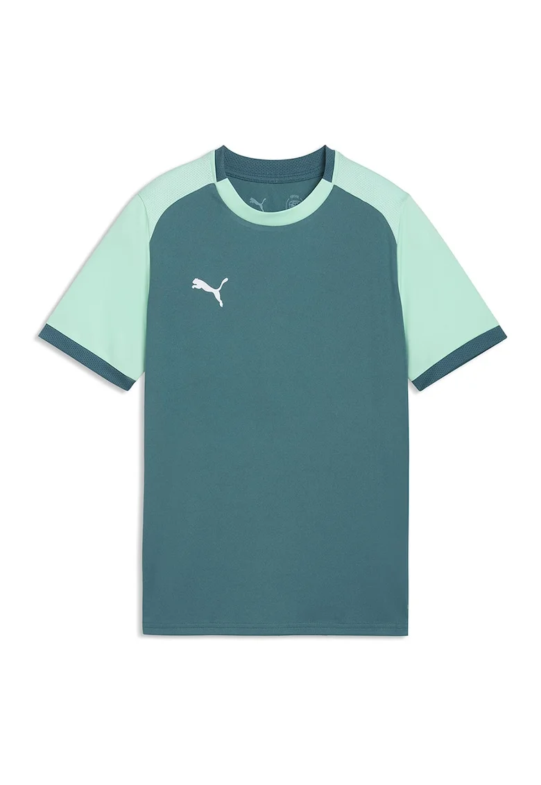 Tricou cu design colorblock, pentru fotbal, Verde pal/Verde persan