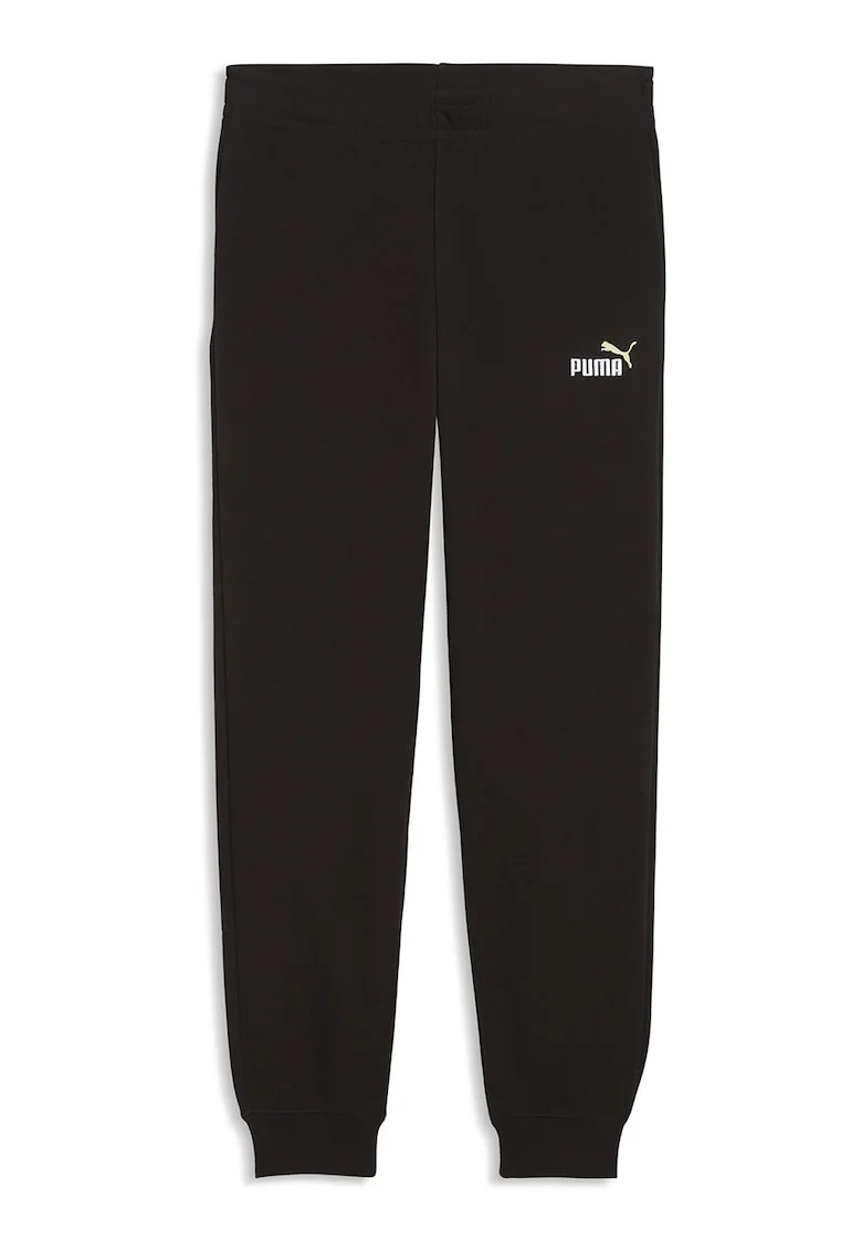 Pantaloni de trening cu talie elastica si logo brodat, Negru