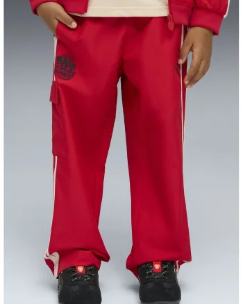 Pantaloni cargo de trening cu tematica Paw Patrol, Rosu/Alb murdar