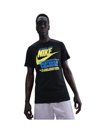 Tricou din amestec de bumbac cu imprimeu logo, Negru