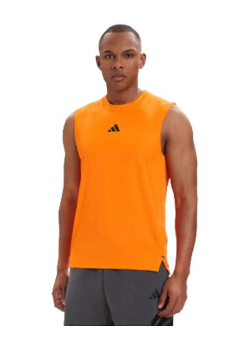 Tricou sportiv,  portocaliu, slim fit, material reciclat
