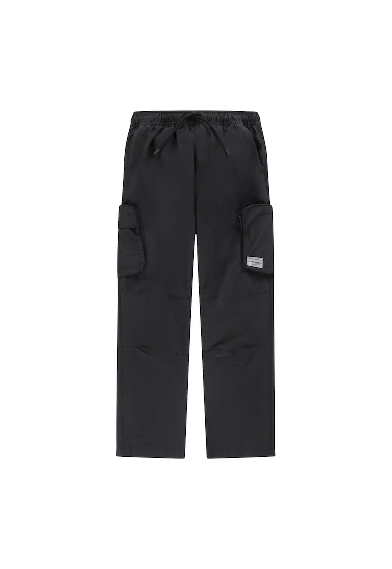 Pantaloni cargo din amestec de bumbac, Negru stins