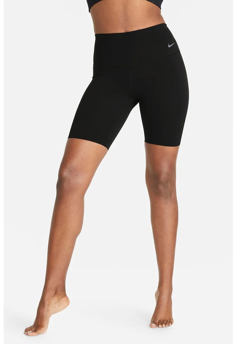 COlanti scurti cu talie inalta pentru fitness Zenvy Dri-Fit, Negru