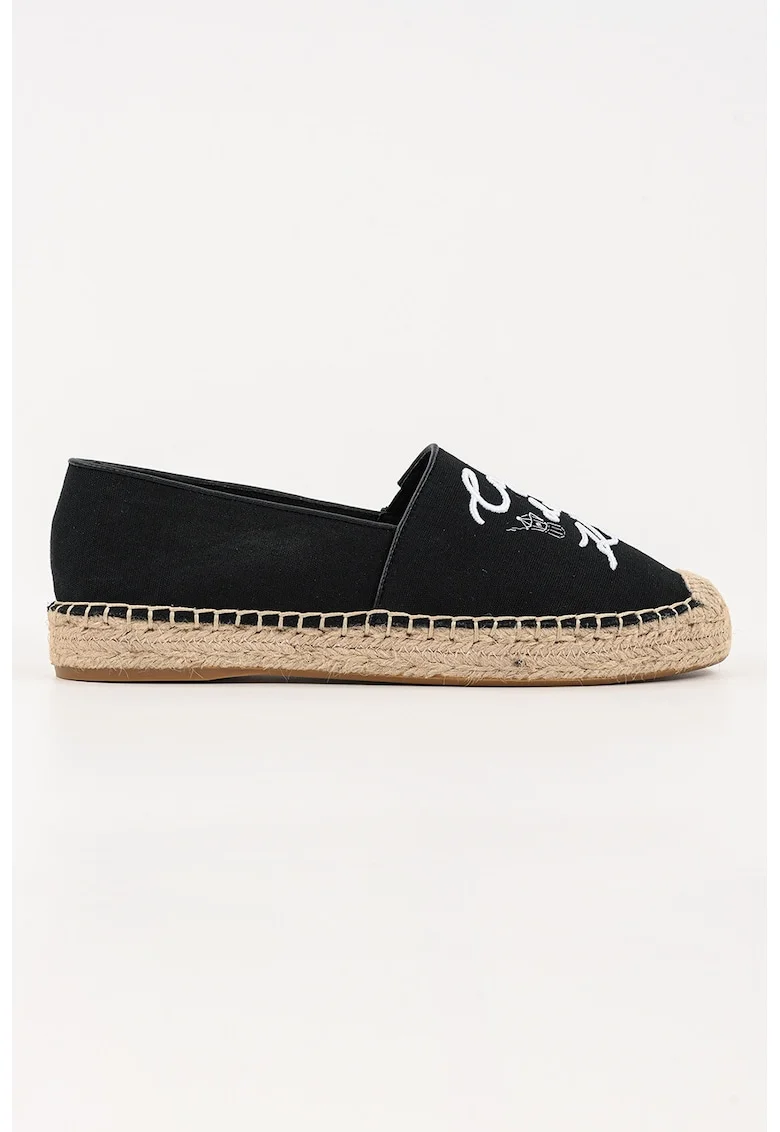 Espadrile cu logo, Negru