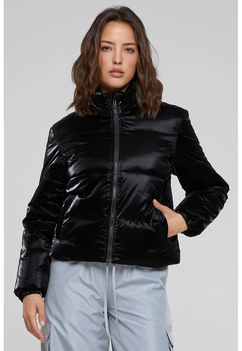 Geaca regular-fit cu fermoar, Negru