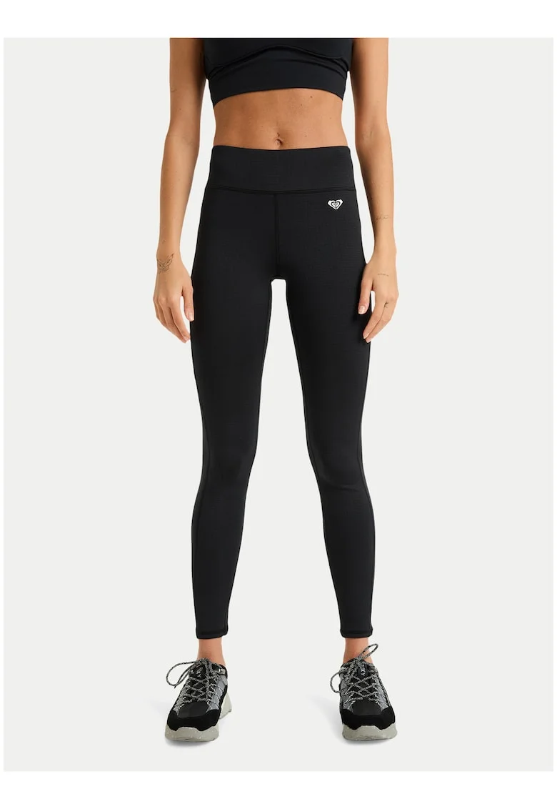 Colanti dama,  slim fit, talie inalta, negru, poliester reciclat,