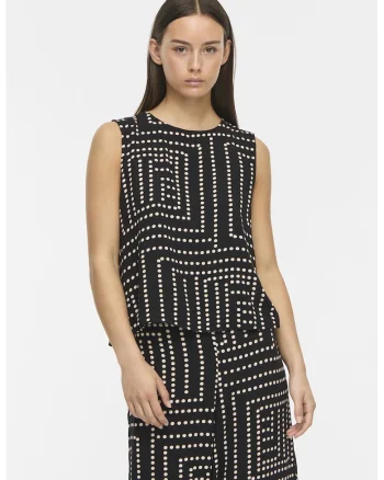 Top cu buline, Negru/Crem