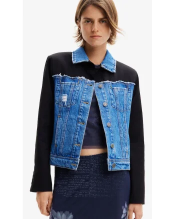 Jacheta din denim cu nasturi
