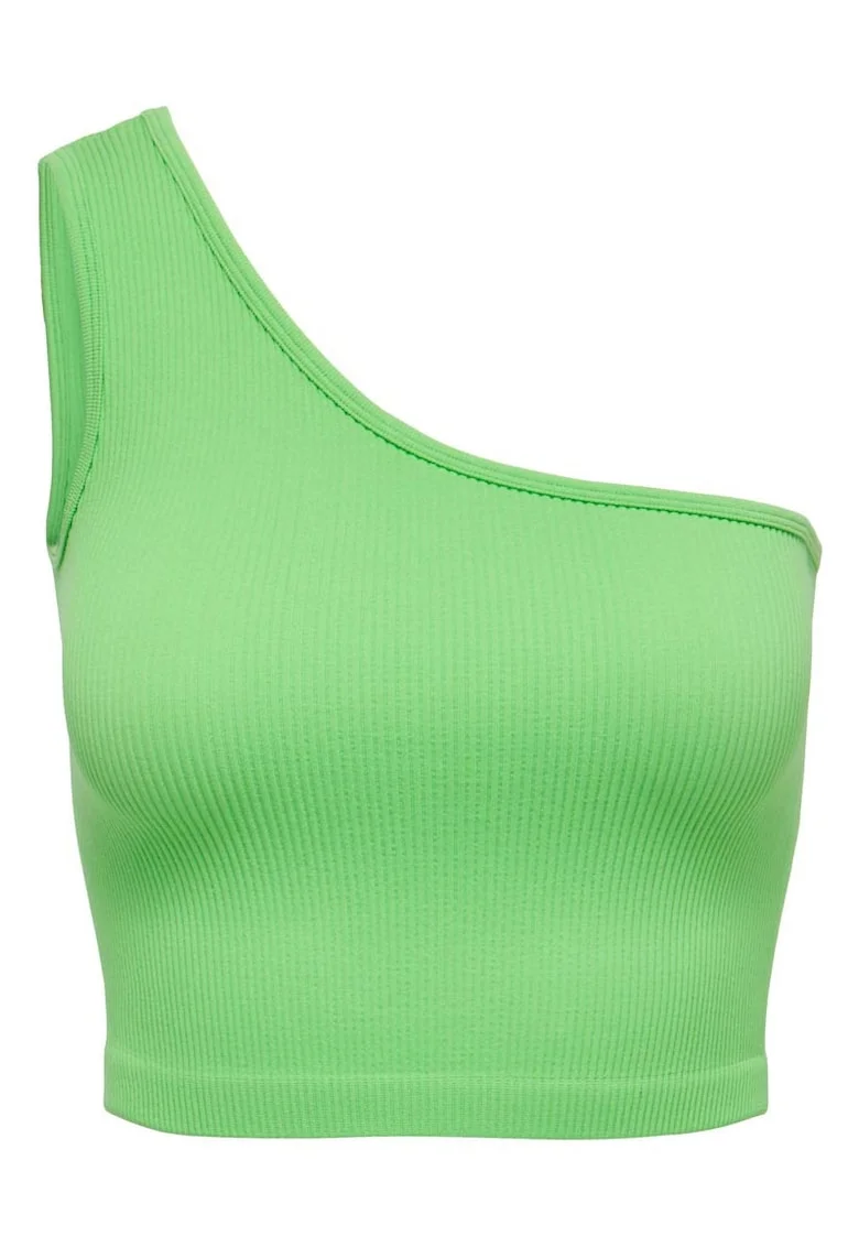 Maiou  scurt pe un umar, verde, poliamida