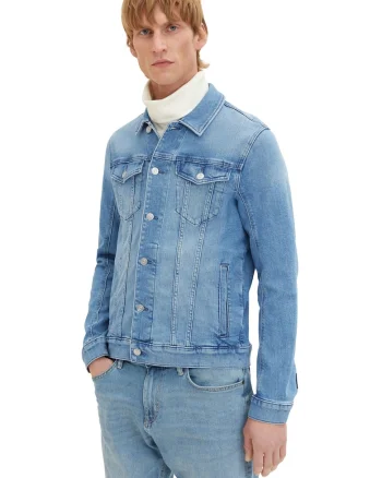 Jacheta din denim regular fit cu nasturi
