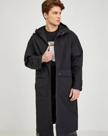 Geaca lunga regular fit cu gluga