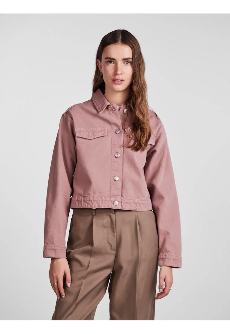 Jacheta regular fit din denim cu model uni