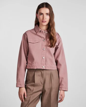 Jacheta regular fit din denim cu model uni