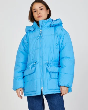 Geaca cu guler si gluga regular fit cu fermoar
