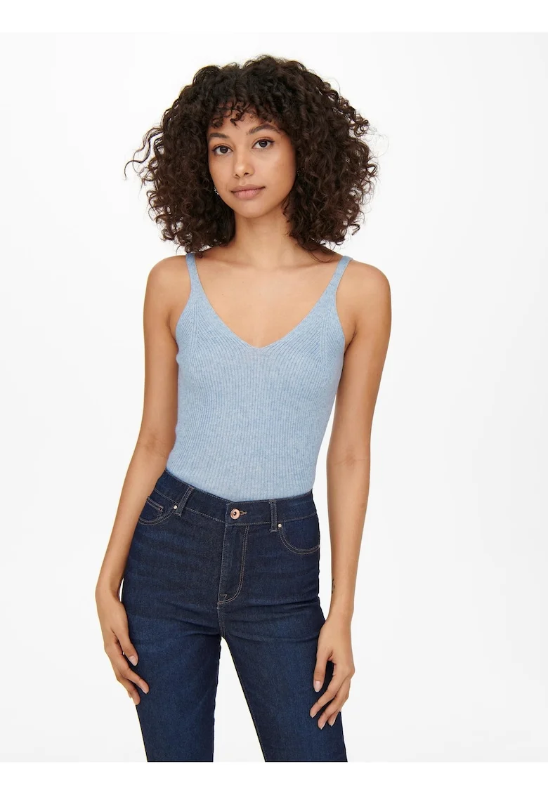 Lina Top slim fit cu decolteu in V